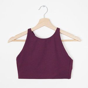 Girlfriend Collective Topanga Halter Sports Bra Plum Small